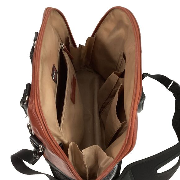 Gun Tote 'N Mamas Purse - Brown & Black Leather Satchel - Shoulder Strap - Picture 6 of 15